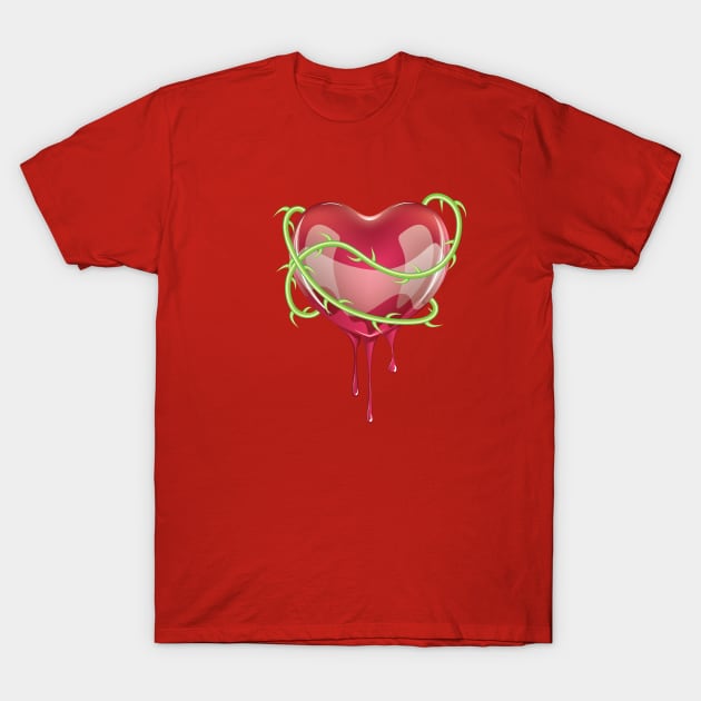 Bleeding Red Heart T-Shirt by AnnArtshock